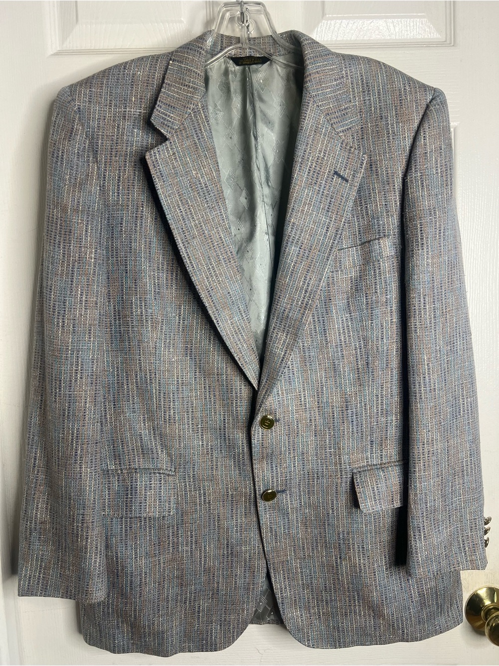Lorsch Fifth Ave. Sport Coat Men’s Large 100% Silk Union Made USA Tweed Multi